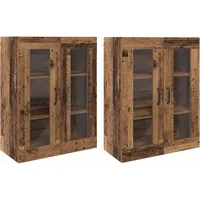 vidaXL Wandmontierte Schränke 2 pcs Altholz 69,5 x 34 x 90 cm