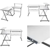 vidaXL Eck Computertisch Weiß 132x112x99 cm Holzwerkstoff - Computertisch - Computertische - Gaming Tisch - Eckschreibtisch - Weiß