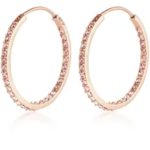 Elli Creolen mit Kristall 925 Silber rosa