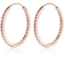 Elli Creolen mit Kristall 925 Silber rosa