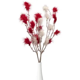 creativ home Tischvase CREATIV HOME "Vase mit Federzweigen", weiß (weiß, rot), H:27cm Ø:7,5cm, Keramik, Vasen, für die moderne Einrichtung