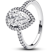 PANDORA Timeless Funkelnder Birnen-Kranz Ring aus Sterling Silber mit Cubic Zirkoniastein verziert, Größe: 54, 193012C01-54