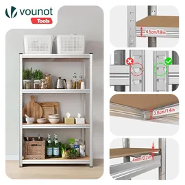 VOUNOT VOUNOT® Schwerlastregal 2er Set, Regal Lagerregal Kellerregal, 80x40x160cm, 4 Böden