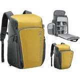 K&F Concept Kamerarucksack, Fotorucksack für Fotografen, Kamerarucksack mit 16Zoll-Laptopfach, kompatibel für Canon/Nikon/Sony/DJI Mavic Drone (Alpha Rucksack 25L), Gelb