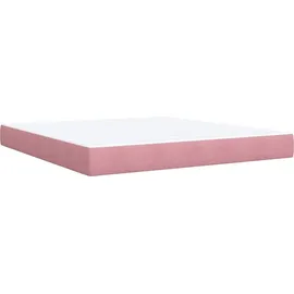 vidaXL Boxspringbett mit Matratze Rosa 180x200 cm Samt - Rosa