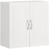 SoBuy Hängeschrank, Weiß, Holzwerkstoff, 60x60x30 cm, Badezimmer, Badezimmerschränke, Hängeschränke