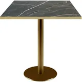 Tisch 70 x 70 cm Rom Bistro Marmorfeuer - Schwarz