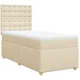 vidaXL Boxspringbett mit Matratze Creme 80x200 cm Stoff