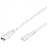 goobay Verlängerungskabel C7/C8, 2 m, Weiß, Weiß (2 m), Stromkabel