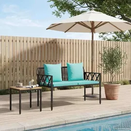 vidaXL 2-Seater 116 x 56 x 75 cm Schwarz