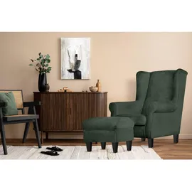 Konsimo Ohrensessel Miles Webstoff 82 x 105 x 97 cm Grün