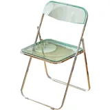 JTPMYFT Acryl Bürostuhl Transparent Klappstuhl, Klappbarer Esszimmerstuhl, Geeignet for Drinnen Und Draußen, Wohnzimmer, Rot(Green)