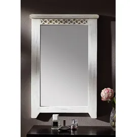 MASSIVMOEBEL24.DE Spiegel Mango / Akazie 60x3x90 weiß gewachst CASTLE-ANTIK #227