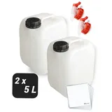 Trevendo Kanister 2er-Set Wasserkanister 5 Liter, lebensmittelecht beige