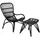 VCM Loungesessel Ella 65 x 76 x 98 cm Schwarz mit Fußhocker