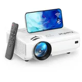 2026 XuanPad Verbessertes WiFi Bluetooth Weiß Mini Beamer, 23000L Mini Projektor HD 1080P Unterstützt, Heimkino Video Projector Kompatibel Mit Tv Stick/HDMI/USB/AV/Laptop