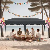 NAIZY Faltpavillon 3x6 m Pavillon Wasserdicht Gartenpavillon mit Tragetasche Faltbar Zelt Polyester Partyzelt UV-Schutz Metall-Verstrebungen, Anthrazit