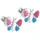 GALLAY Ohrstecker Schmetterling hellblau-pink Silber 925 7x8mm