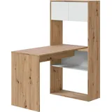 Dmora Schreibtisch Dmangn, Umkehrbarer Eckschreibtisch mit BÃ1/4cherregal, Arbeits- oder BÃ1/4rotisch mit mehreren Positionen, 108x70h140 cm, Weiße und