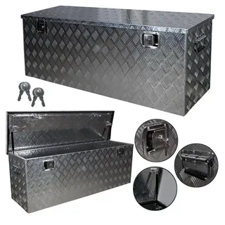 Trucky Anhänger-Deichselbox Truckbox Box Werkzeugkiste Anhängerbox Deichselbox 15 Größen Alumium