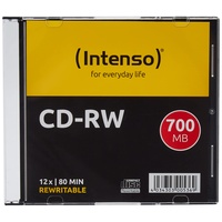 Intenso 2801622 CD-RW Rohlinge 700 MB, RW 12x Speed kratzfest Cover-Card 10er Pack Slim Case