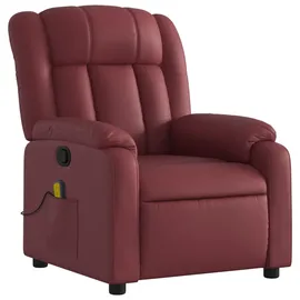 vidaXL Massagesessel mit verstellbarer Rückenlehne Kunstleder 92 x 98 x 0 cm Weinrot