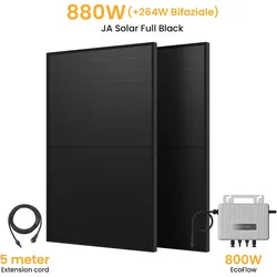 EcoFlow Balkonkraftwerk Set, 880/890Wp Bifaziale Solarmodule, 800W Wechselrichter