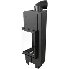 Kratki Kamineinsatz MBN Links 10kW Stahl Schwarz/Abdeckplatte Glas