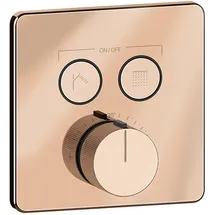 GESSI Hi-Fi Fertigmontageset Thermostat mit Tasten-Bedienung on/off. 2-Wege, 38718030, Farbe: Kupfer PVD
