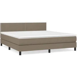 vidaXL Boxspringbett mit Matratze Taupe 180x200 cm Stoff