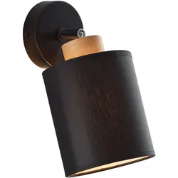 Brilliant Wandspot Vonnie schwarz Holz E27 max. 25W schwenkbar
