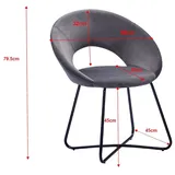 Sam SAM® Schalenstuhl Samtbezug rosa Gestell schwarz LENNY