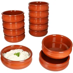 12x BERLIN Cazuela Schale bauchig Ø18,5cm Tonware Gr.L mediterran Antipasti