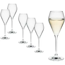 Rona Champagnergläser Serie Mode, Prosecco Glas 240 ml, mit moderner und markanter Form, spülmaschinenfest, Premiumqualität
