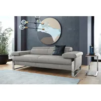 W.Schillig Couch Leder 2-Sitzer Grau