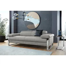 W.Schillig Couch Leder 2-Sitzer Grau