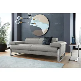 W.Schillig Couch Leder 2-Sitzer Grau