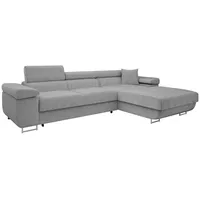 Mirjan24 Eckcouch Cord 5-Sitzer Grau