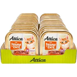 Attica Katzennahrung Pastete Ente 100 g, 32er Pack