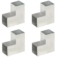 vidaXL Pfostenverbinder 4 Stk. L-Form Verzinktes Metall 101 x 101 mm