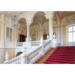 Fototapete PAPERMOON "ARCHITEKTUR-TREPPEN PALAST BÖGEN SÄULEN BAROCK ROKOKO", bunt, B:4,00m L:2,60m, Vlies, Tapeten