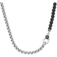 GIORGIO MARTELLO MILANO Collier Panzerkette, schwarzer Achat oder Perle, Silber 925 Schwarz Damen