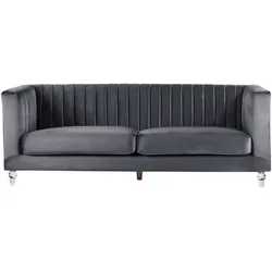 3-Sitzer Sofa Samtstoff dunkelgrau ARVIKA