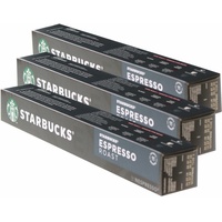 Starbucks Espresso Roast Kaffee 3er Dark Roast Nespresso kompatibel 30 Kapseln