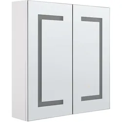 Bad Spiegelschrank weiß / silber mit LED-Beleuchtung 60 x 60 cm MAZARREDO