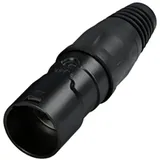 Rean AV Kabelsteckerschutz IP65 für konfektionierte RJ45-Kabel, schwarz-verchromtes Gehäuse Rcem-z-
