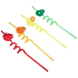 BigBuy Home S3601904 Trinkhalme, 2,5 x 26 x 2,5 cm, 4 Stück, verschiedene Materialien, mehrfarbig