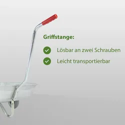 Baumarktplus Schubkarre Einhandkarre Traglast 100 kg Volumen 75 L PU-Reifen Friedhofskarre Gartenkarre
