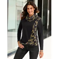Inspirationen 2-in-1-Langarmshirt INSPIRATIONEN "Shirt", Damen, Gr. 44, gelb (schwarz,