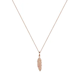 Elli Halskette mit Feder Anhänger 925 Sterling Silber Roségold